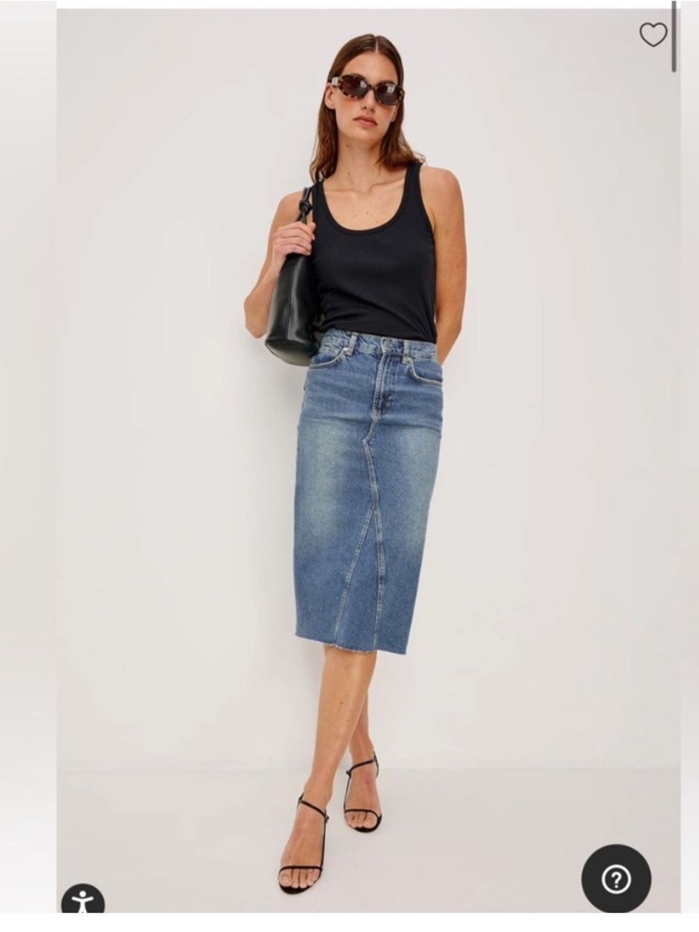 Rails denim midi skirt
